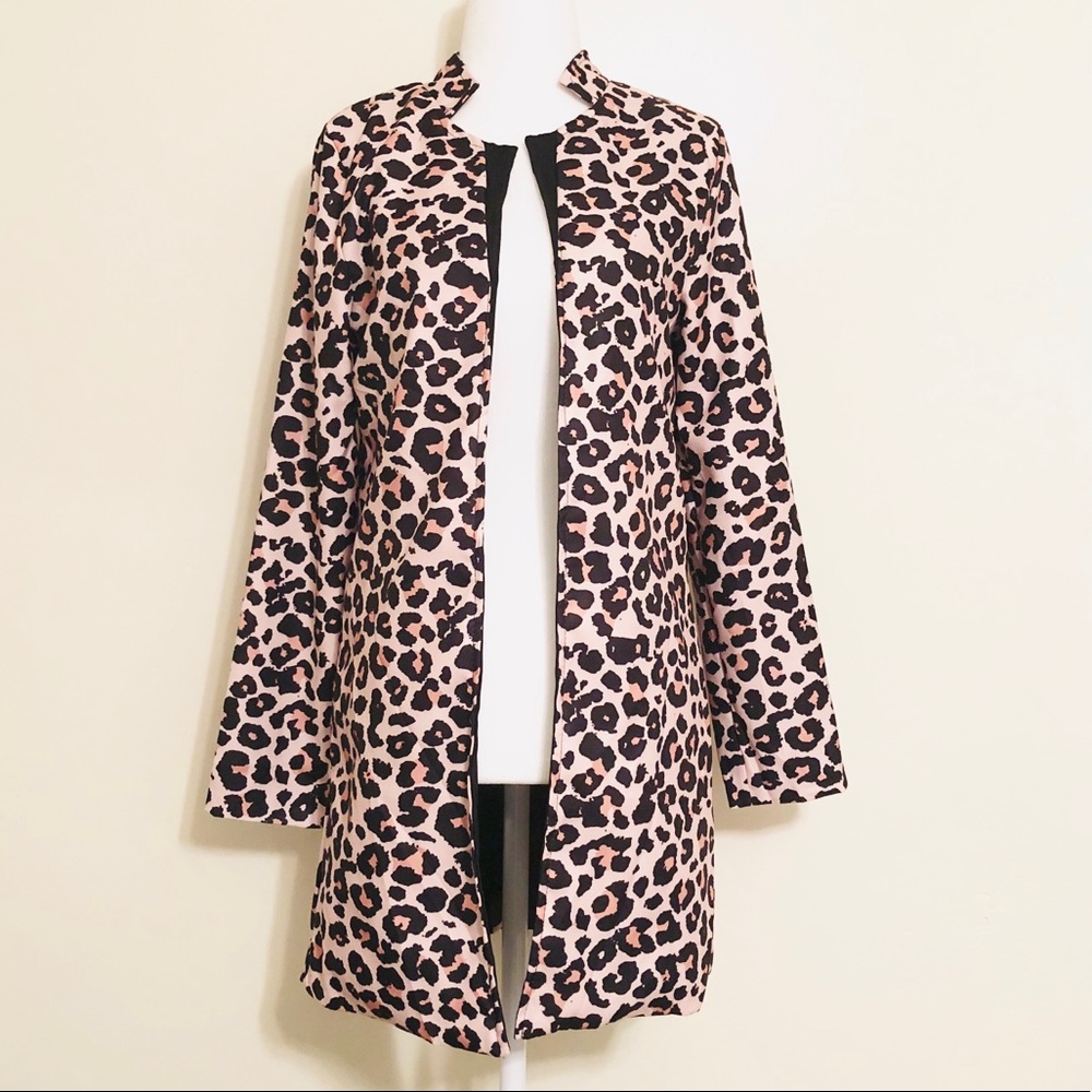 Cheetah Print Long Blazer